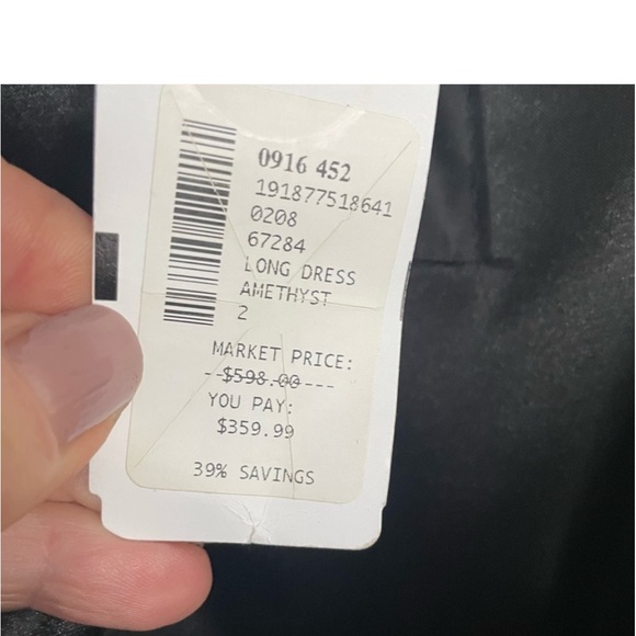 Beautiful mettalic eggplant colored long one shoulder gown - Picture 5 of 7